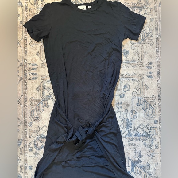 Wilfred Black Bair T-Shirt Dress Tie Front Wrap Short Sleeve small - Picture 2 of 4